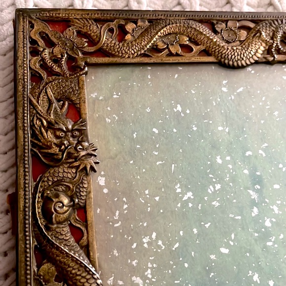 🐉Vintage MCM Mid Century Modern Brass Hanging Dragon Frame Wall Art Decor🐉 - Picture 4 of 16